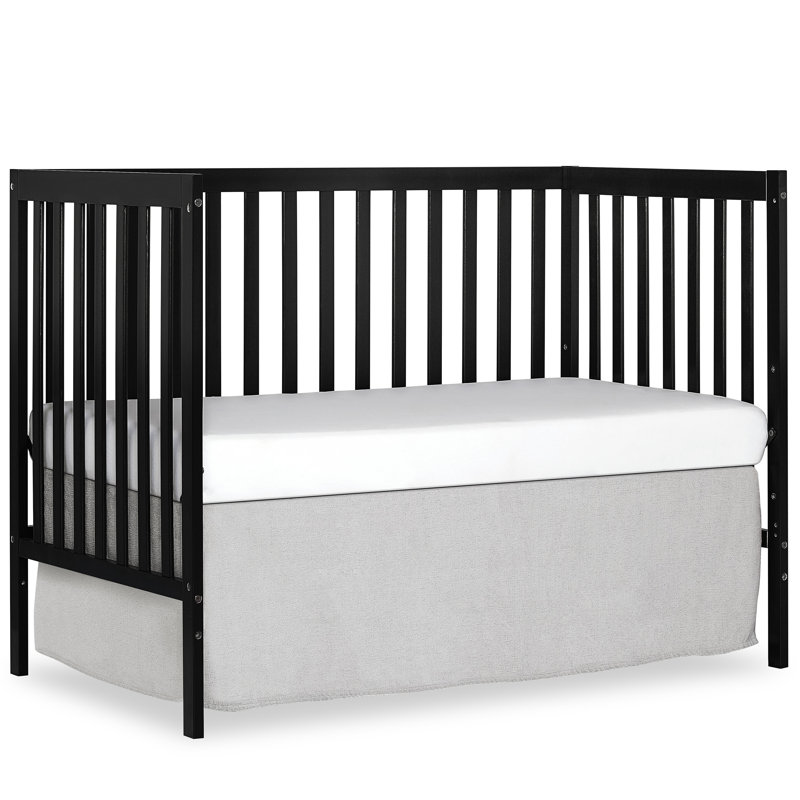 Black 5-in-1 Convertible Crib with Modern Design