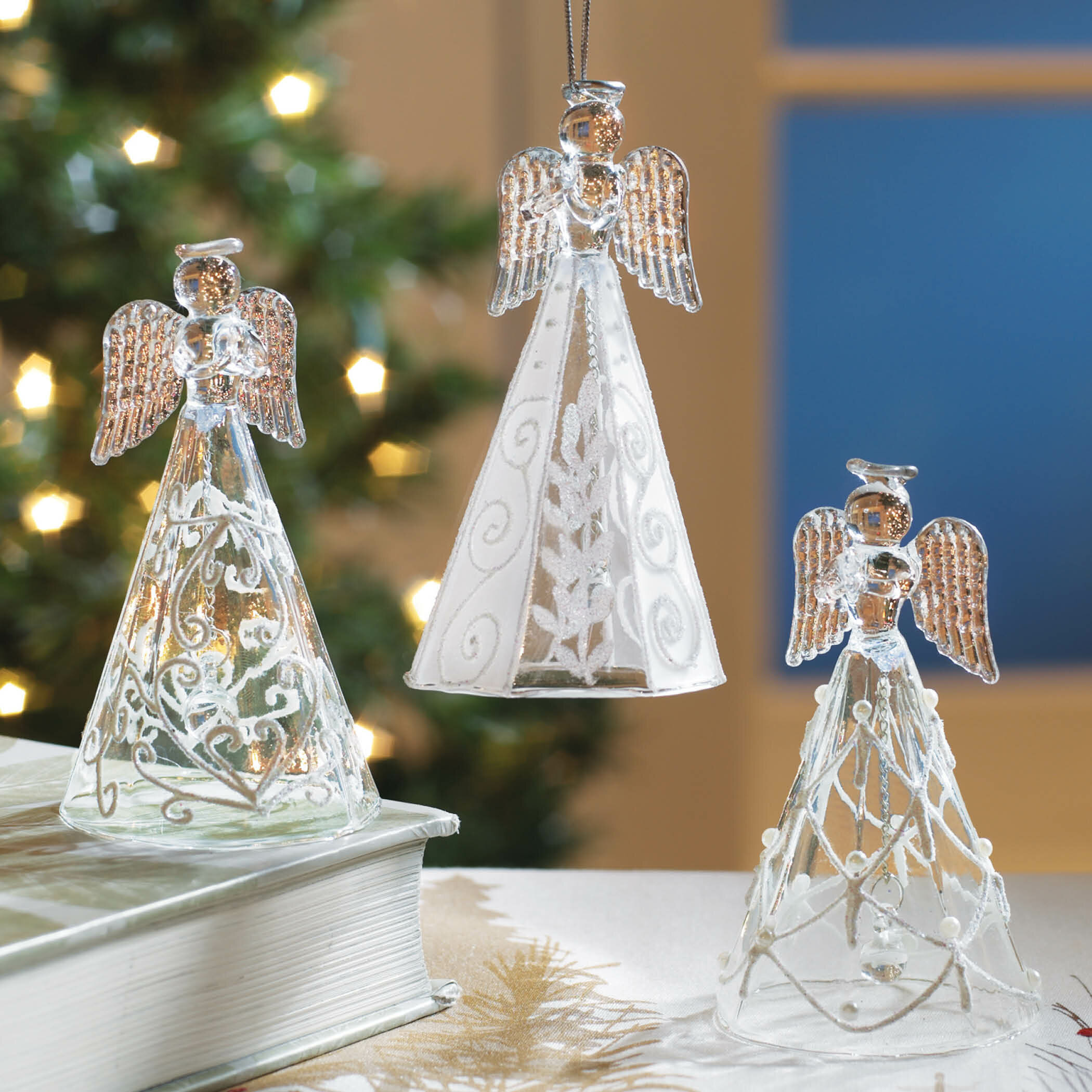 Glass angel store ornament