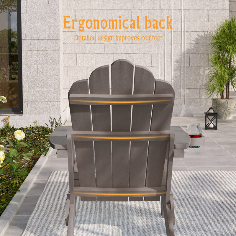Weather Resistant Folding Adirondack Chair, Coffee