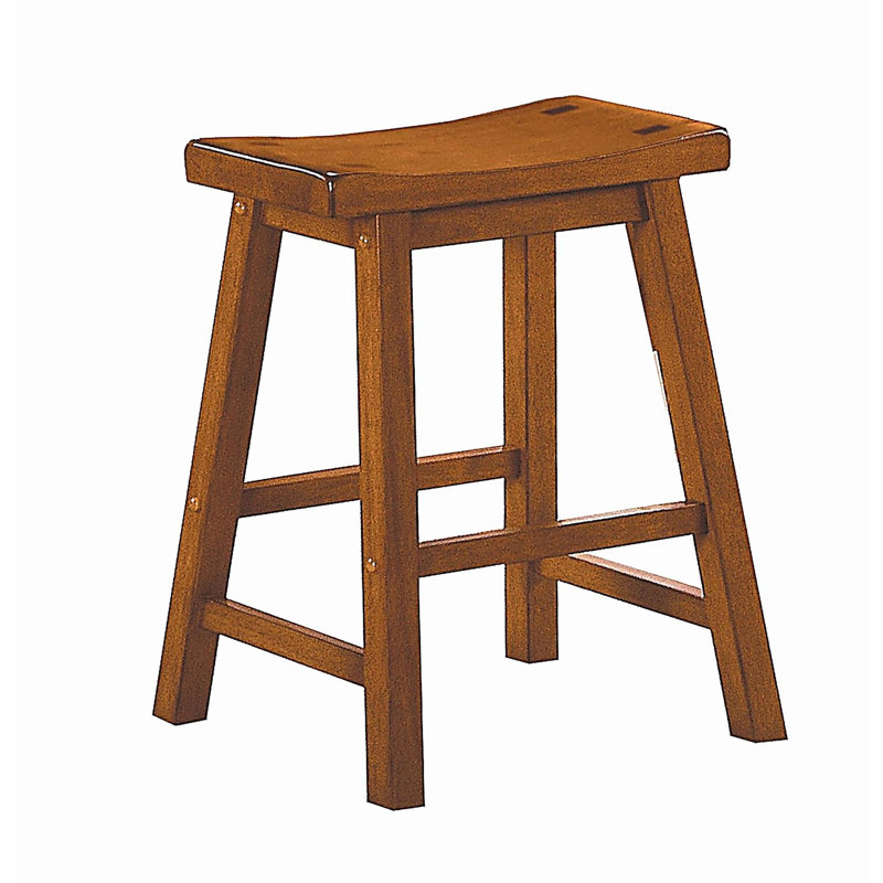 Ensemble de 2 tabourets selle de loisirs en chêne massif 18 pouces, Petit tabouret (siège d'une hauteur de 17,66 po), Chêne
