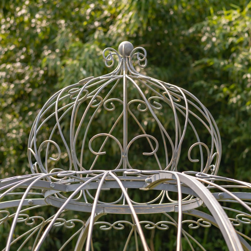 6.5 Ft. W x 6.5 FT. D Iron Patio Gazebo, White