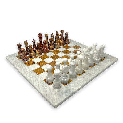 16" Handmade Marble Chess Set - Large Size Luxury Marble Chess Set With Elegant Gift