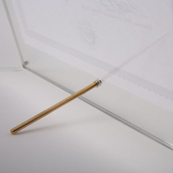 Structure en acrylique transparent à plateau de table avec quincaillerie de colonnette, H 5 po x l 7 po x P 3,58 po