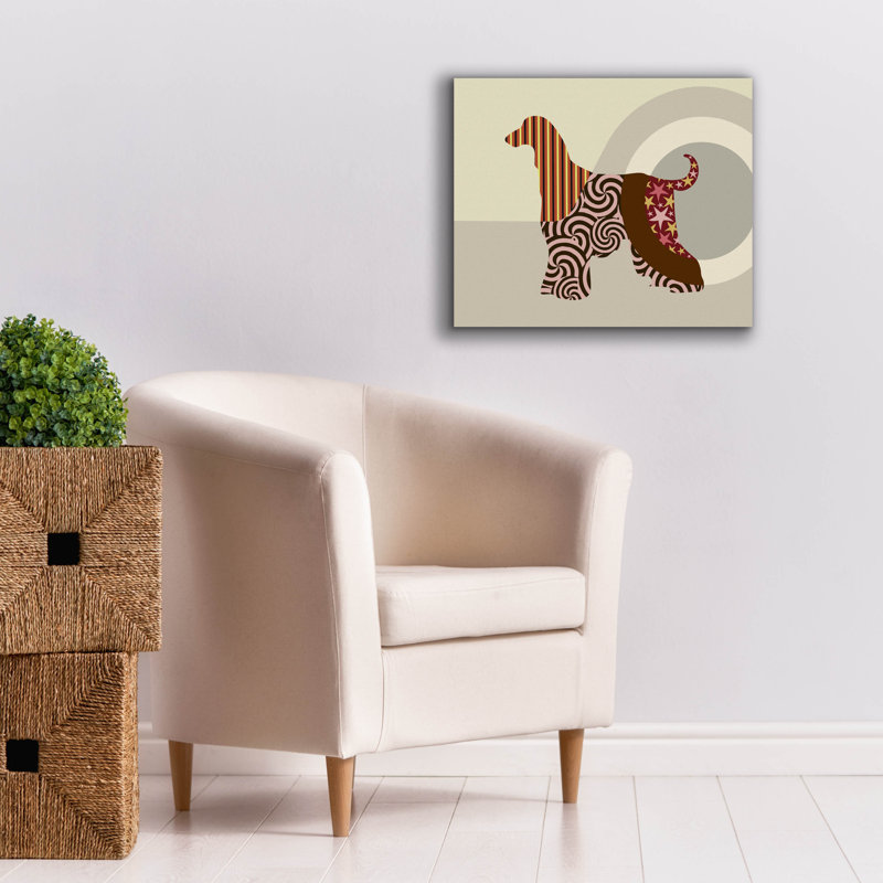 "Chien afghan" par Lanre Adefioyue, H 20 po x l 24 po x P 0,75 po