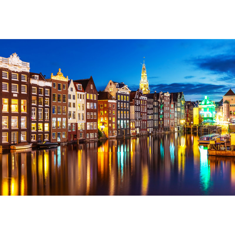 Amsterdam, Pays-Bas - Photographie sur toile tendue, H 8 po x l 12 po