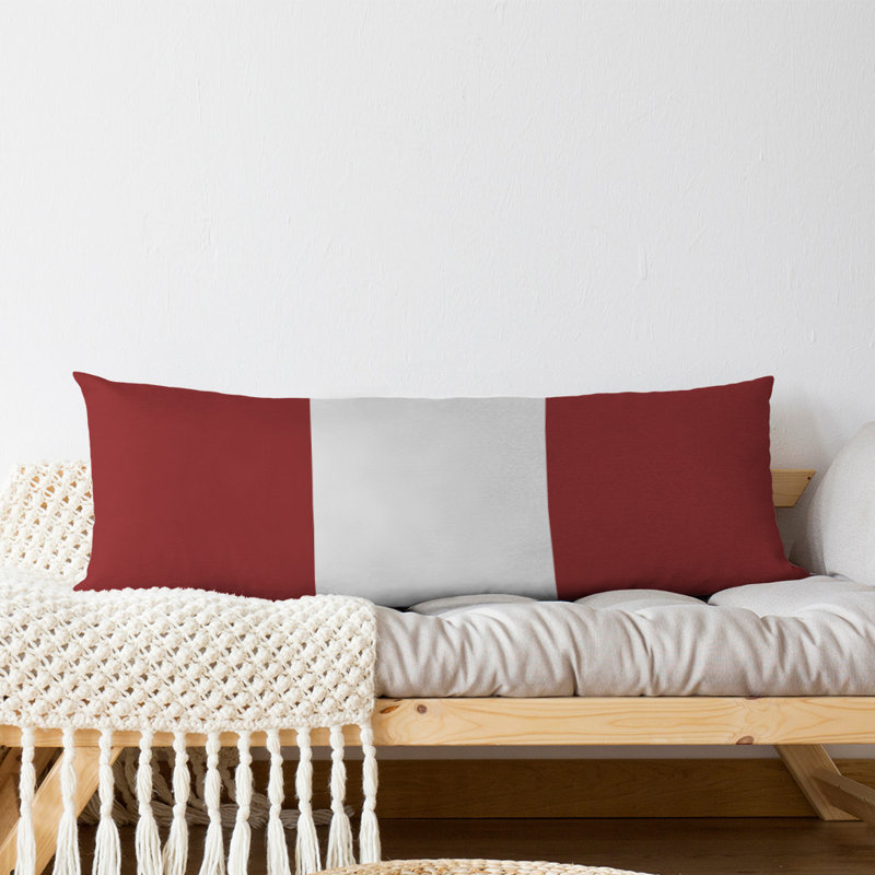 Abel Polyester Medium Pillow, Crimson/White Middle