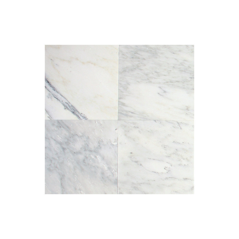 Marble Collection 12" x 12" Lightly Polished Natural Stone Field Tile in First Snow
