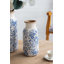 Vase en céramique bleu et blanc avec motifs floraux traditionnels-1564856356