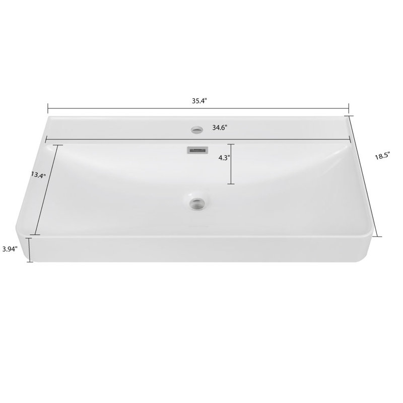Plateau de meuble-lavabo 35,4 po