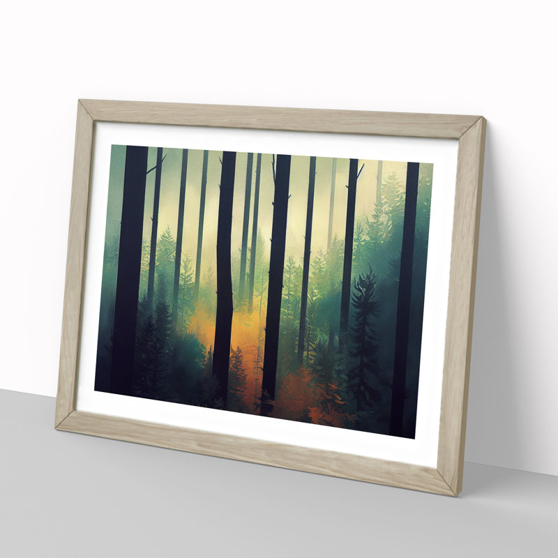 Glorious Forest - Framed Print, 46cm H x 64cm W x 2cm D, Oak