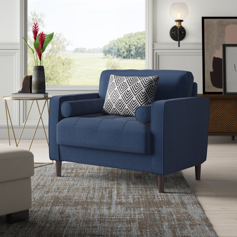 Carmelinda Upholstered Accent Chair - Navy Blue