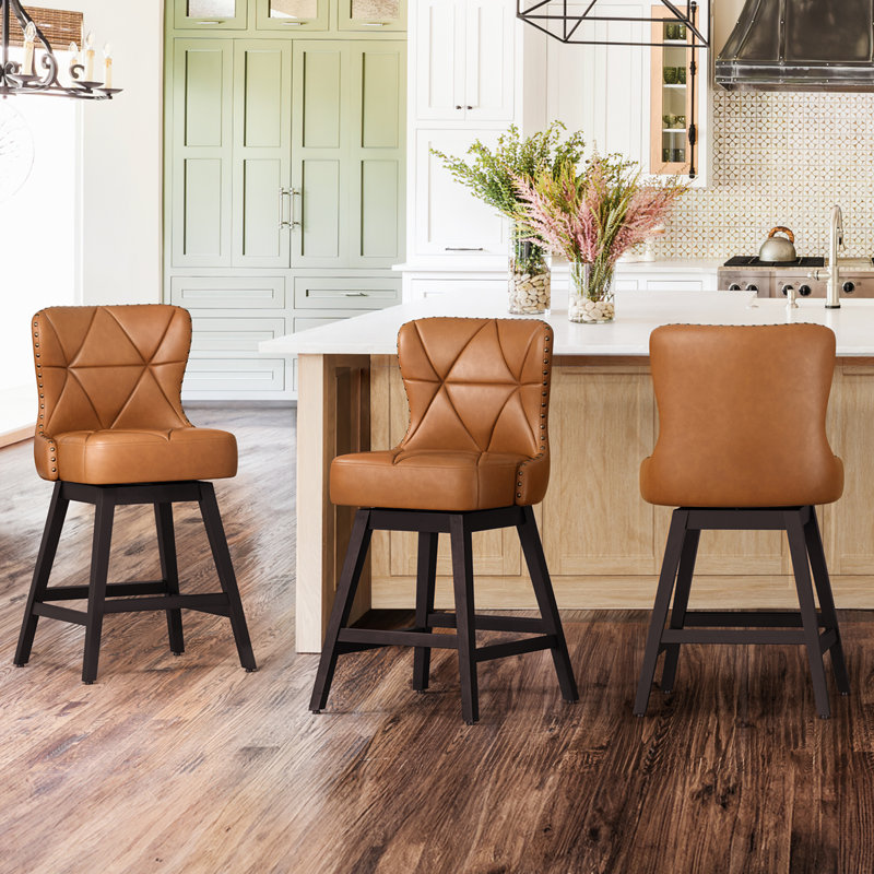 Arabele Swivel Counter Stool, Camel