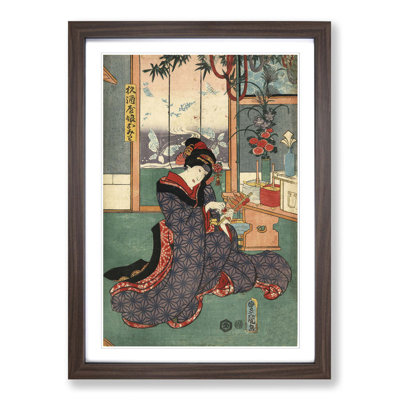 Vintage Japanese Oriental (2) by Utagawa Toyokuni - Framed Print