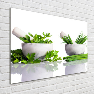 Herbs - No Frame Print on Glass