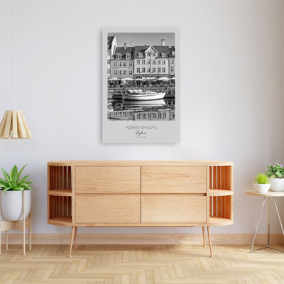 Copenhagen Nyhavn Canal Peaceful Abstract Contemporary Architecture City Wall Art Print