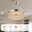 48" Dimmable Crystal Ceiling Fan With Led Lights And Remote Control-865544060
