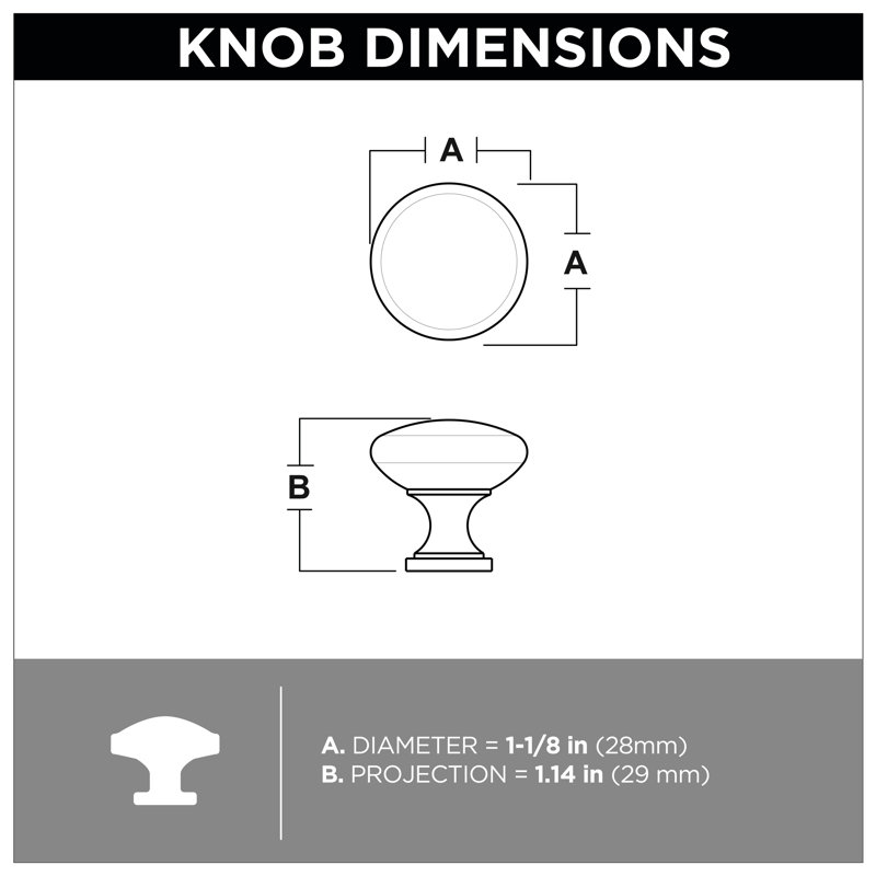 Builders Program 1 1/4" Diameter Mushroom Knob, Dark Oil Rubbed Bronze, 1.25"
