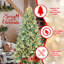 Arbre de Noël 6 pi en PE / PVC avec 350 lumières DEL blanc chaud - 1390 pointes, conception à branches articulées, support naturel, support en métal, décoration de Noël facile à assembler-118682940