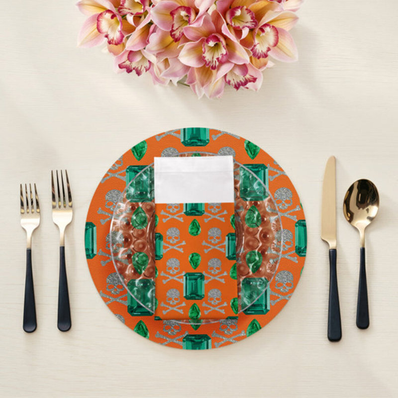 Gem Cotton Blend Square Napkins, Orange