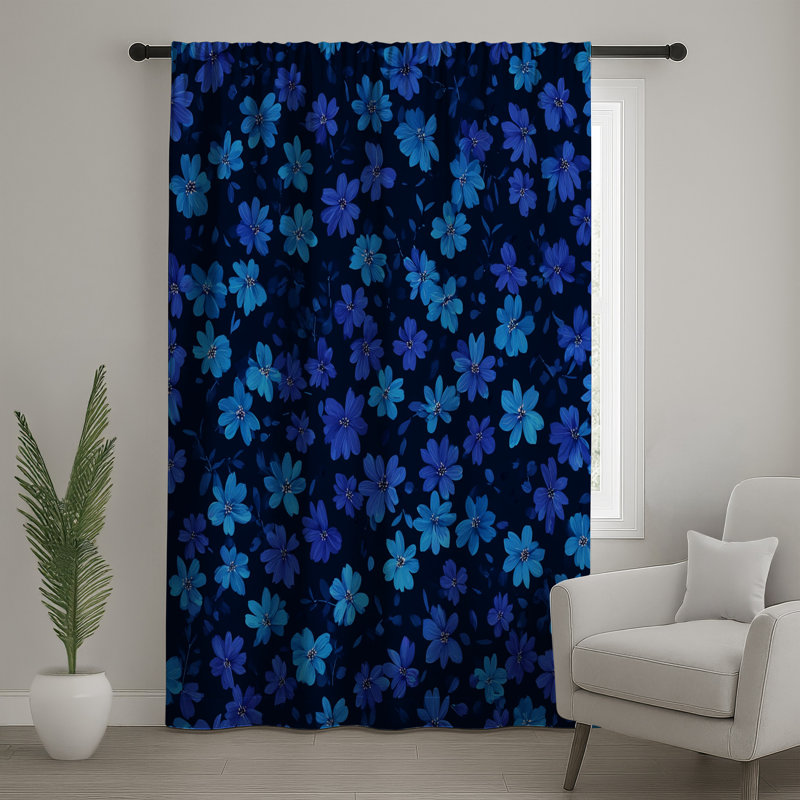 Rideaux à fleurs, voilages et voilages à motif floral - 1 panneau, 50 po x 80 po - 1 panneau, Transparent