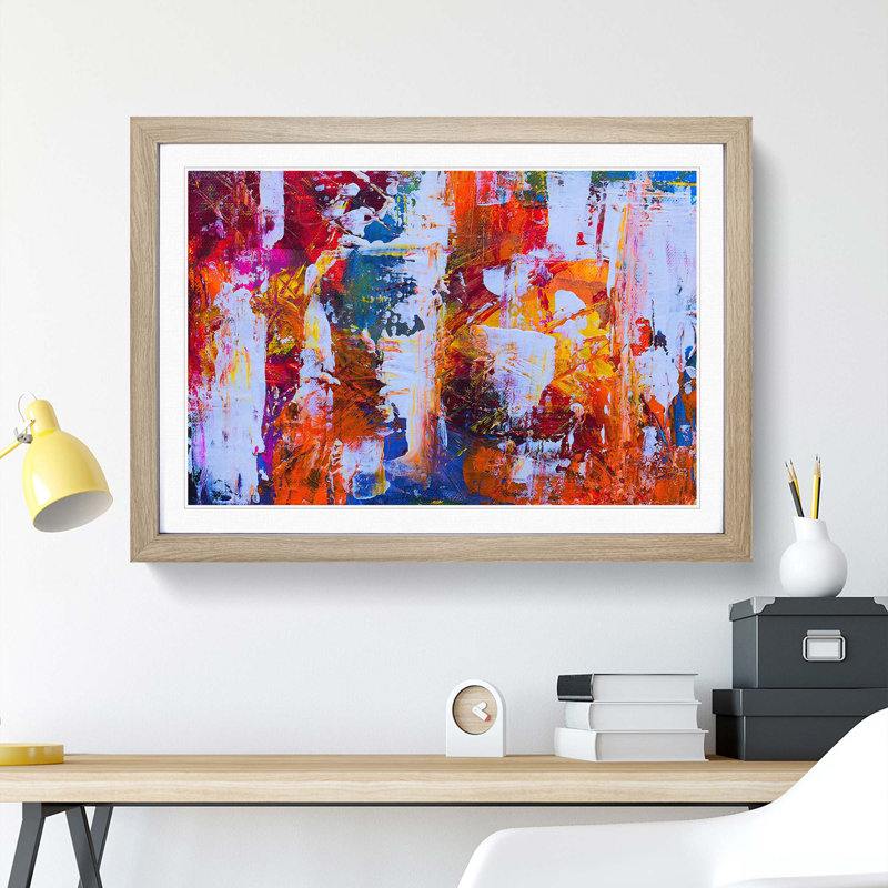 Abstract Vol.374 by S.Johnson - Framed Print, 48cm H x 65cm W x 2cm D, Oak Framed