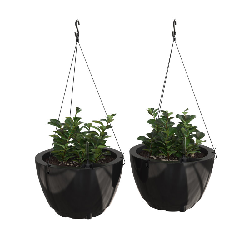 Pot à fleurs suspendu Wetumka, Noir, 2