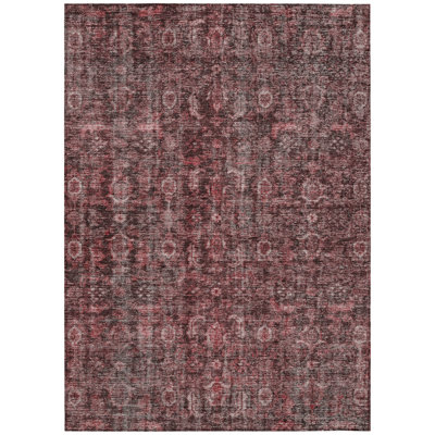 Machine Washable Indoor/Outdoor Chantille ACN1145 Pink Rug