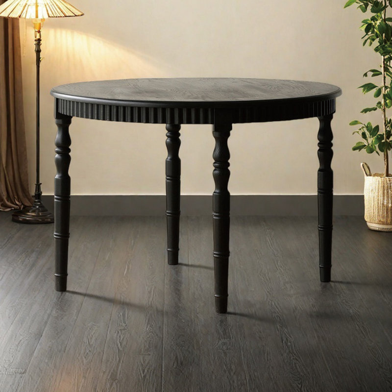 Traditional aesthetics solid wood dining table, 29.52"H x 47.24"L x 47.24"W