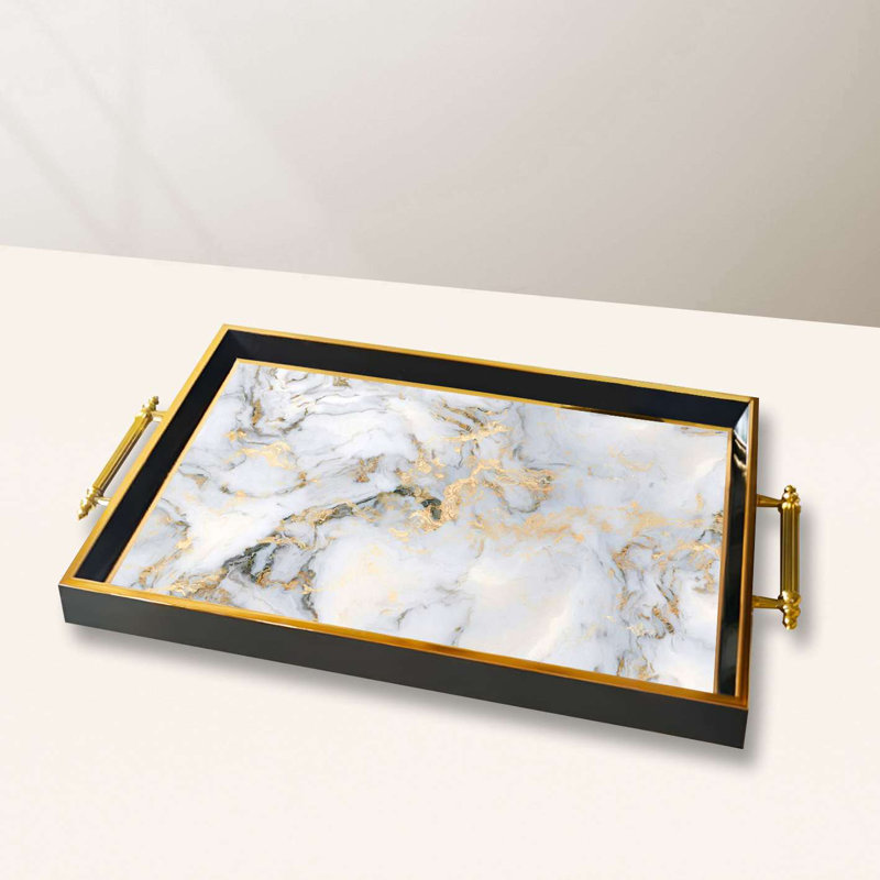 Élégant plateau de service en verre 19,7 x 11,4 x 1,4 pouces | 100% verre de haute qualité | Parfait pour recevoir et servir | Conception élégante et fonctionnelle pour la maison et les fêtes | Durable et facile à nettoyer
