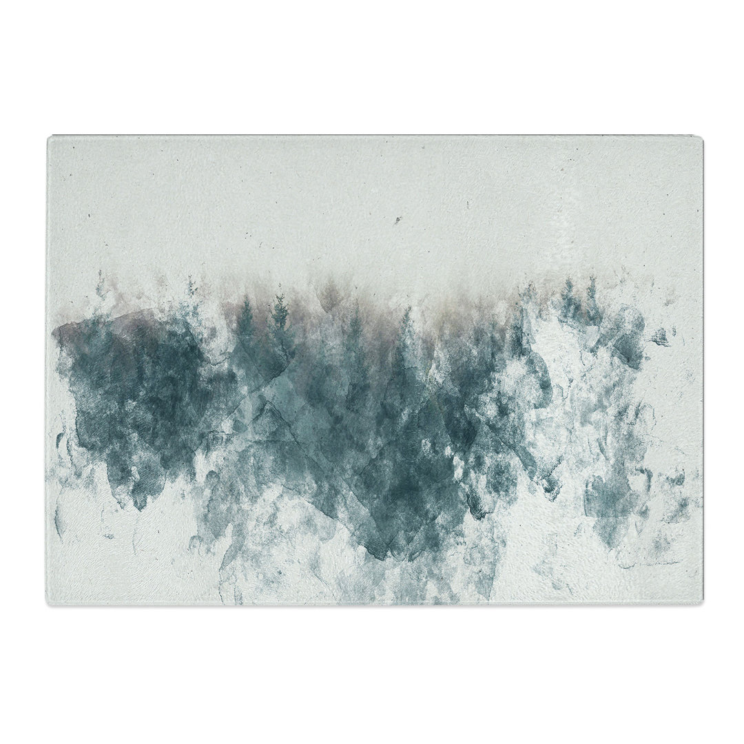 Tempered Glass Misty Forest in France Chopping Board