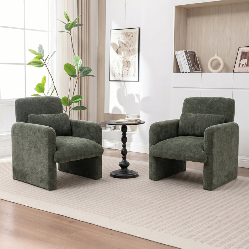 Modern Style Single Armchair, Green