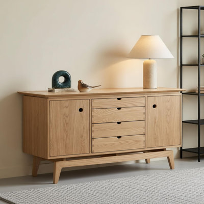 Simple solid wood storage sideboard cabinet