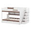 Lit superposé double au-dessus de double avec lit gigogne simple et escalier, tablettes, DEL-1313367628