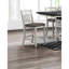 Chaises de salle à manger à hauteur de comptoir de style contemporain blanc antique avec dossier rembourré, siège en bois d'hévéa massif et placage moderne