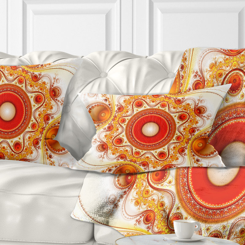 Abstract Reversible Throw Pillow, Orange