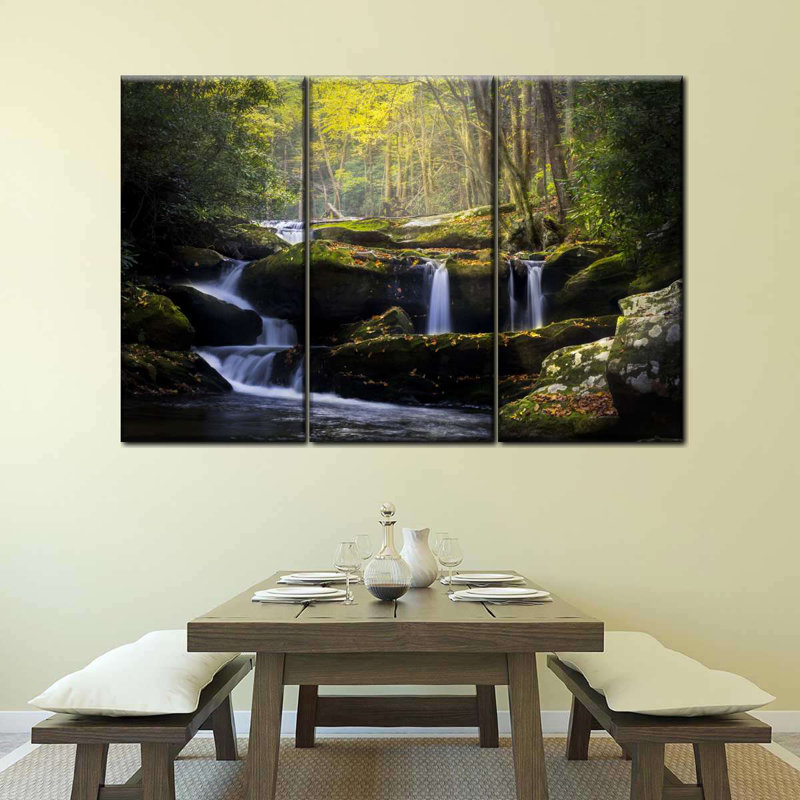 Stream In The Smokies Wall Art Multi Piece Canvas Print, H 24 po x l 38 po x P 1,25 po