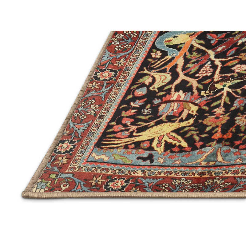 Tapis traditionnel 100% lavable à la machine 1844, Rectangle de 2 pi x 3 pi