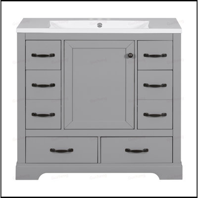 Meuble-lavabo 36 po avec six tiroirs