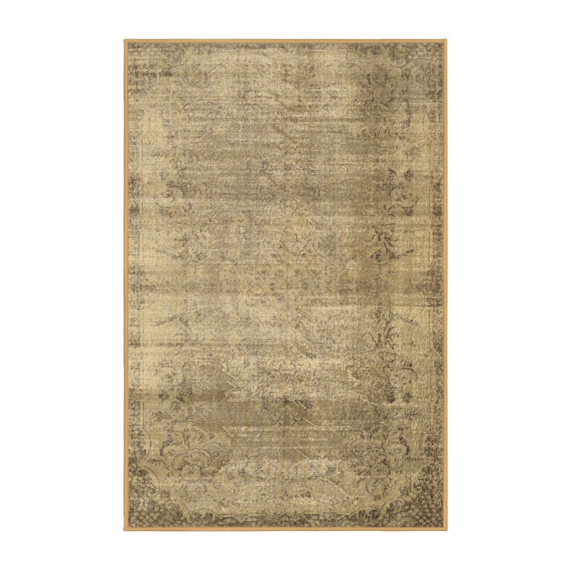 Tapis contemporains brun lavable à la machine 2582, Rectangle 2 pi x 3 pi