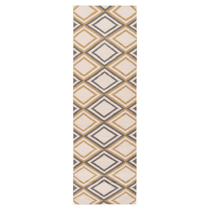 Araliya Wool Geometric Indoor Rug, Runner 2'6" x 8'