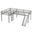 Lit mezzanine simple en L avec échelle et toboggan, gris