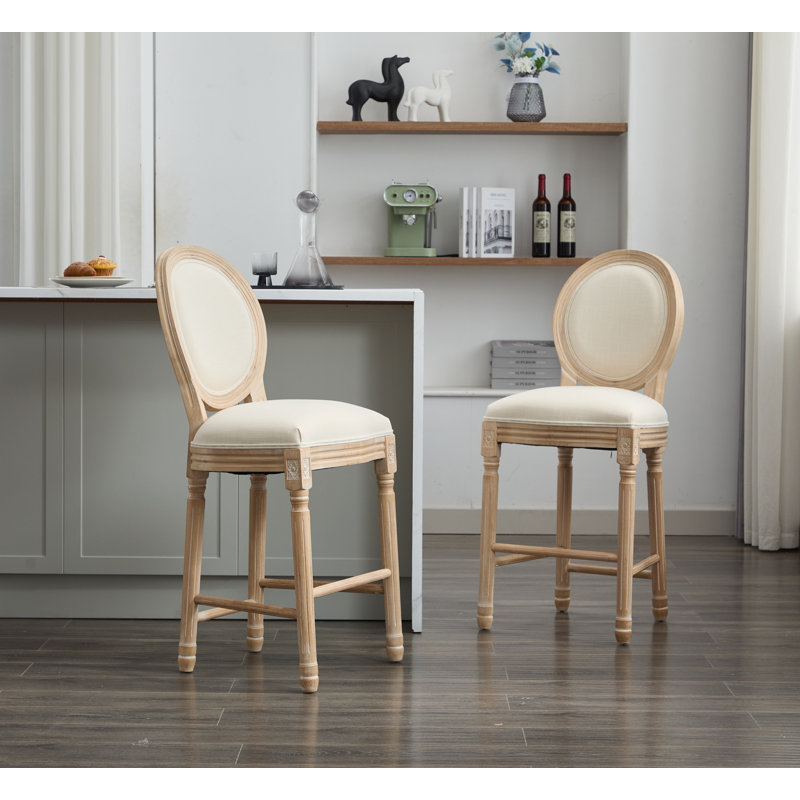 Ensemble de 2 tabourets de bar en bois massif avec tabourets en bois