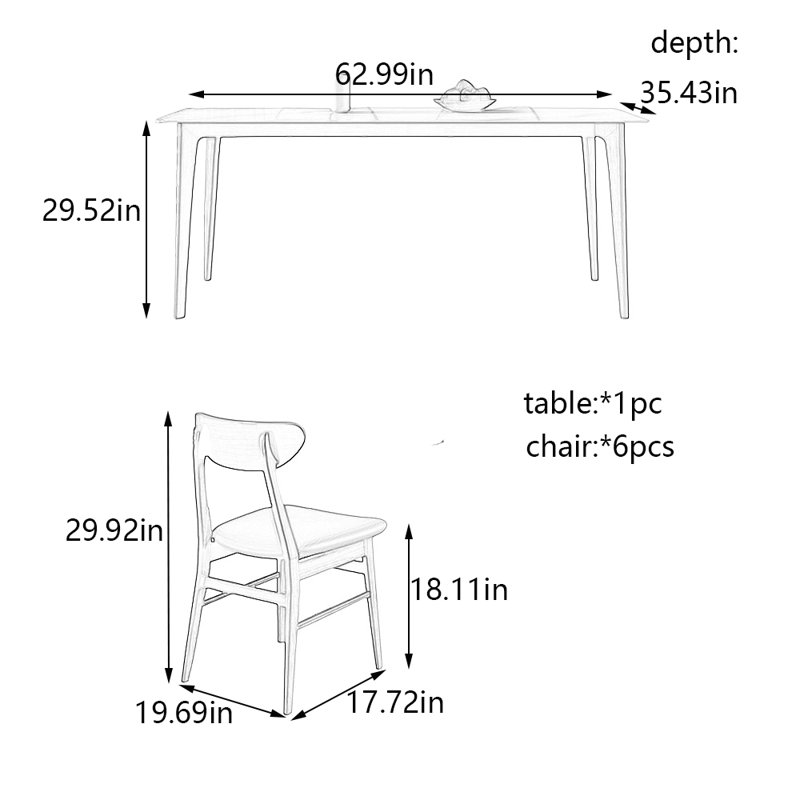 Ensemble de table et chaises Rock Rock, H 29,52 po x L 62,99 po x l 35,43 po