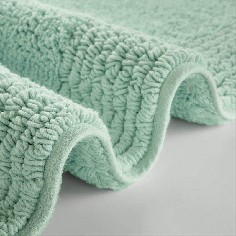 1 PCS 24X36" 100% Cotton Tufted 3000 GSM Reversible Bath Rug Green, Rectangle 2' x 3'