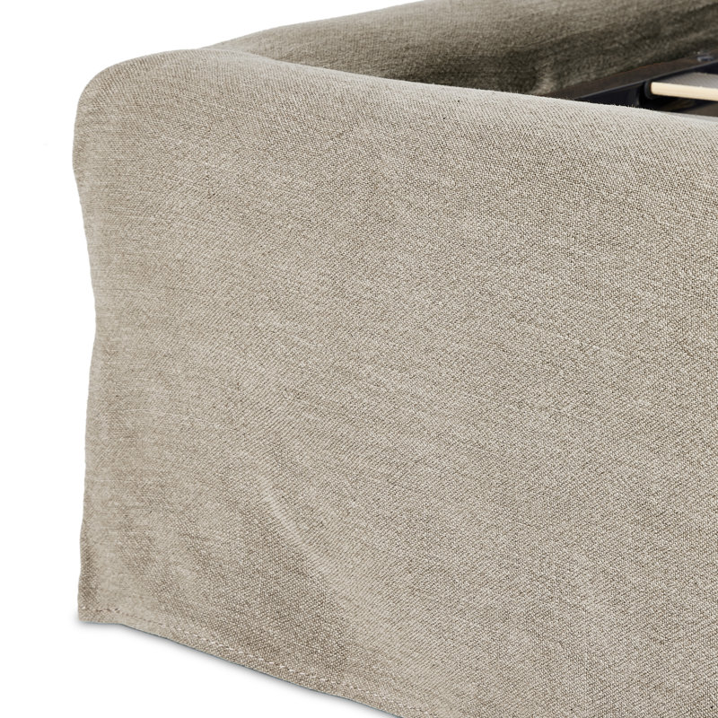 Meryl Upholstered Wingback Bed, Broadway Stone, King