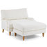 47" Upholstered Accent Chair With Ottoman,
