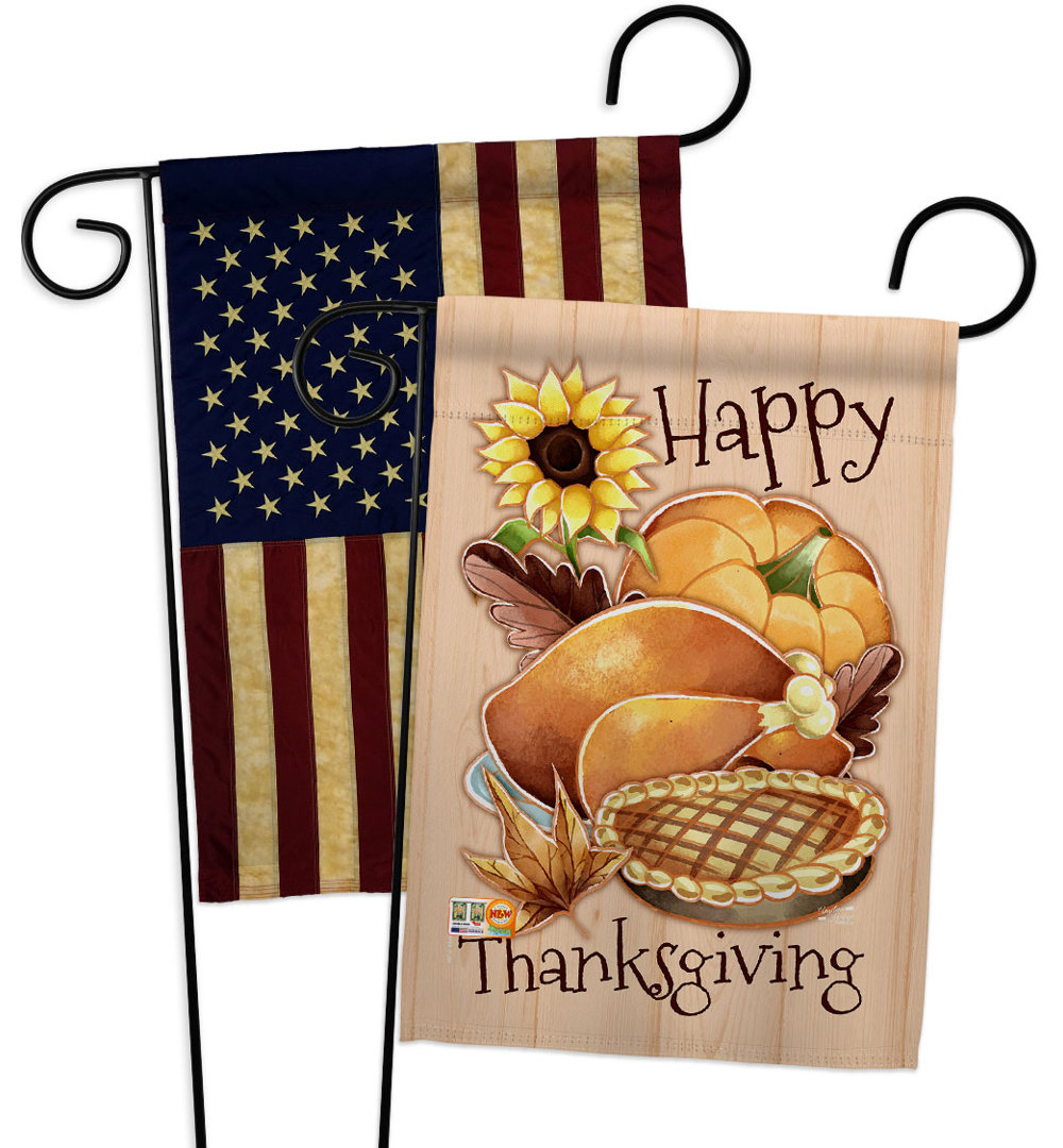 Double Sided 18.5'' H x 13'' W Polyester Thanksgiving Garden Flag Angeleno Heritage