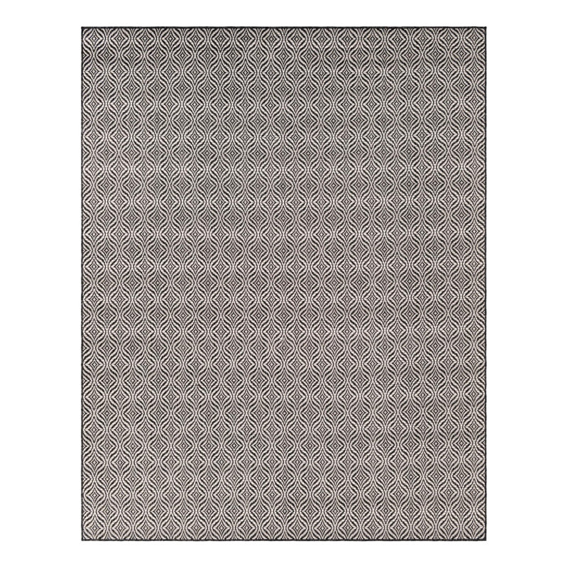 Tapis gris anthracite / ivoire Alishba, Rectangle 7 pi 10 po x 10 pi
