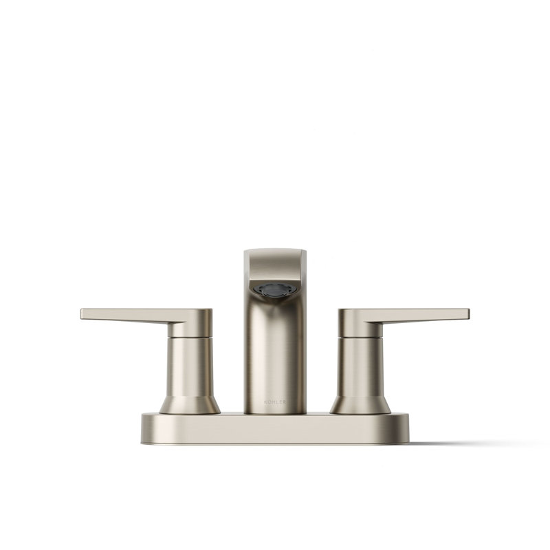 Kohler Hint Centerset 4 inch Bathroom Faucet with Pop-Up Drain Assembly, 2-Handle Bathroom Sink Faucet, 1.2 gpm