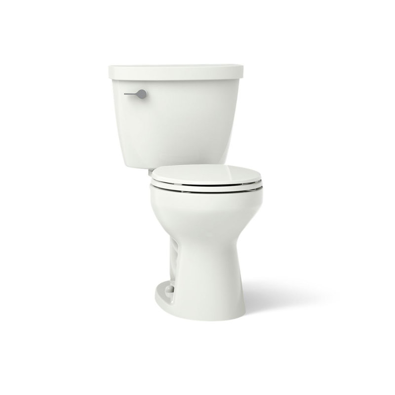 Cimarron® 1.28 GPF Water Efficient Round Two-Piece toilet (Seat Not Included), Dune, Right-Hand